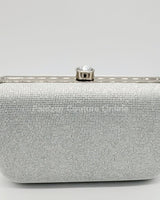 Glizz Mesh Glitter Clutch silver’s - Palazzo Couture Online
