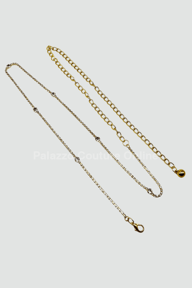 Glory Rhinestone Chain Belt (Gold) - Palazzo Couture Online