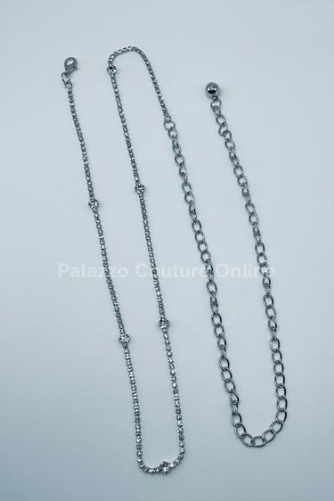 Glory Rhinestone Chain Belt (Silver) - Palazzo Couture Online