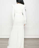 Glow Up 2 pcs Blazer & Maxi Dress Set (White) - Palazzo Couture Online