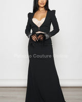 Glow Up 2pcs Blazer & Maxi Dress Set (Black) - Palazzo Couture Online