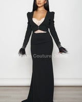 Glow Up 2pcs Blazer & Maxi Dress Set (Black) - Palazzo Couture Online