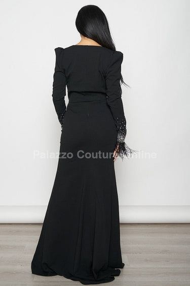 Glow Up 2pcs Blazer & Maxi Dress Set (Black) - Palazzo Couture Online