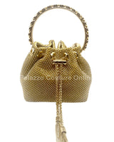 Glowing Moments Gold Rhinestone Handbag with Chain Strap for women - bag by Palazzo Couture