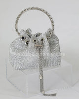 Glowing Moments Silver Rhinestone Bag - women's evening clutch