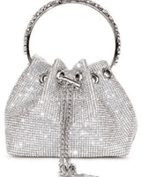 Glowing Moments Silver Rhinestone Bag for women - bag by Palazzo Couture