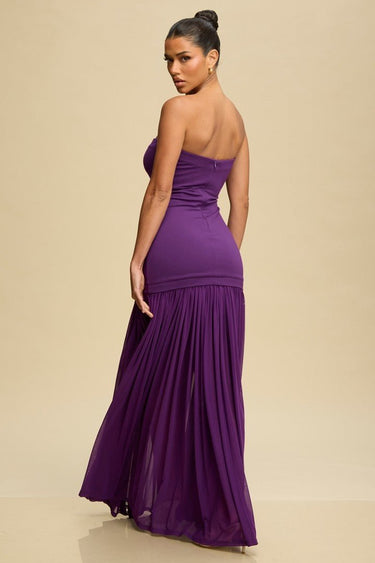 Goddess Flow Strapless Maxi Dress - Violet - Palazzo Couture Online