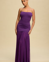 Goddess Flow Strapless Maxi Dress - Violet - Palazzo Couture Online