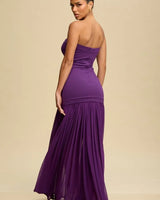 Women's Violet maxi dress strapless style back view