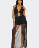 Goddess Glow Mesh Cover-Up Top - Black - view 2