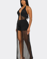 Goddess Glow Mesh Cover-Up Top - Black - view 3