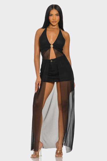 Goddess Glow Mesh Cover - Up Top - Black - Palazzo Couture Online