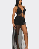 Goddess Glow Mesh Cover - Up Top - Black - Palazzo Couture Online