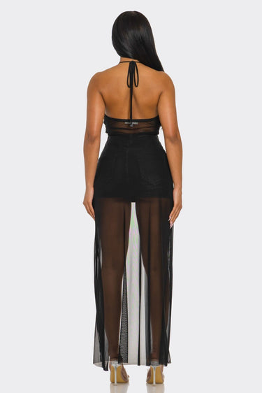 Goddess Glow Mesh Cover - Up Top - Black - Palazzo Couture Online