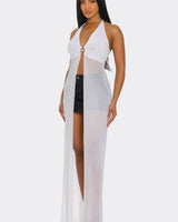 Goddess Glow Mesh Cover-Up Top - White - view 3
