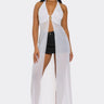 Goddess Glow Mesh Cover-Up Top - White - front view