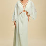 Goddess Glow Metallic Cut - Out Caftan Maxi Dress - Mint - Gold - Palazzo Couture Online