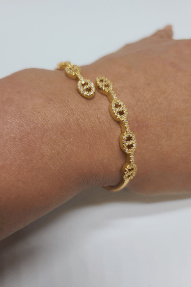 Goden Gold Clasp Cuff Bracelet (Gold) 2.4x2.2” Approx. - Palazzo Couture Online