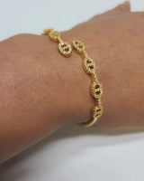 Goden Gold Clasp Cuff Bracelet (Gold) 2.4x2.2” Approx. for women - fashion jewelry by Palazzo Couture