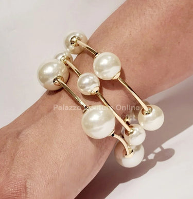 Gold Cuff Bracelet – Pear Orbital Flow Cuff (Gold) - women's statement jewelry