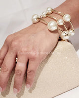 Gold Cuff Bracelet – Pear Orbital Flow Cuff (Gold) - stylish accessory for every outfit