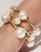 Gold Cuff Bracelet – Pear Orbital Flow Cuff (Gold) for women - fashion jewelry by Palazzo Couture