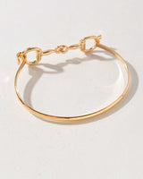Polished Horsebit Cuff Bracelet - gold flat side