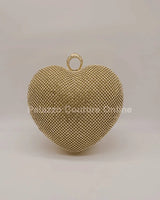 Gold Heart Clutch – Rhinestone Sparkle Evening Bag for women - bag by Palazzo Couture