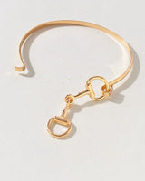 Polished Horsebit Cuff Bracelet - gold open