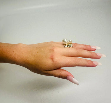 Gold Pearl Statement Ring – Pearl Majesty Ring (Gold) - stylish accessory for every outfit