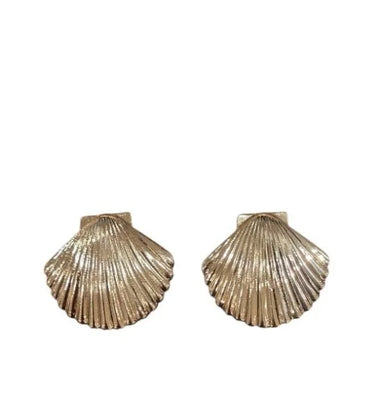 Gold Shell Mini Studs - Elegant & Petite Earrings for women - fashion jewelry by Palazzo Couture
