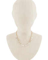 Gold Square Cut Rhinestone Statement Necklace Set - elegant piece by Palazzo Couture