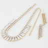 Gold Square Cut Rhinestone Statement Necklace Set for women - fashion jewelry by Palazzo Couture