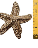 Golden Starfish Brooch - Textured Elegance - view 2
