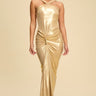 Golden Allure Draped Gown - Gold - Palazzo Couture Online