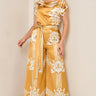 Golden Bloom Draped Jumpsuit Golden Mustard - Palazzo Couture Online