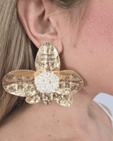 Golden Bloom Statement Earrings - Palazzo Couture Online