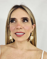 Golden Bloom Statement Earrings - Palazzo Couture Online