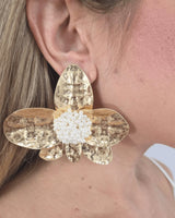 Golden Bloom Statement Earrings for women - fashion jewelry by Palazzo Couture
