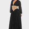 Golden Empress Belted Maxi Dress - Black - Palazzo Couture Online