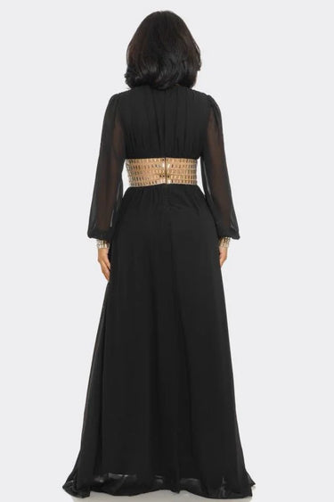 Stunning Black long dress elegant fit styled for formal occasion