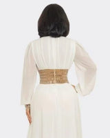 Women's White maxi dress elegant style back view
