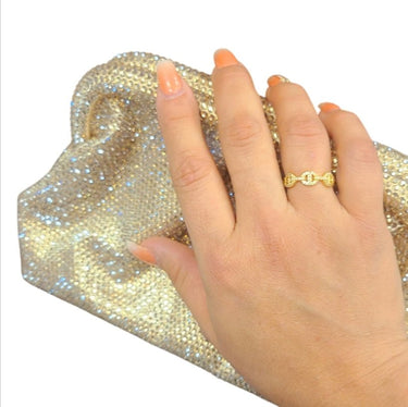 Golden Gold Chain Link Ring - Palazzo Couture Online