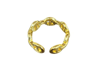 Golden Gold Chain Link Ring - trendy women's jewelry