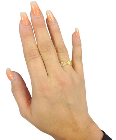 Golden Gold Chain Link Ring - elegant piece by Palazzo Couture