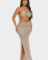 Golden Hour Luxe Skirt Set - Lt Gold - Palazzo Couture Online