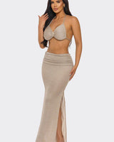 Golden Hour Luxe Skirt Set - Lt Gold - Palazzo Couture Online