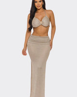 Golden Hour Luxe Skirt Set - Lt Gold - Palazzo Couture Online
