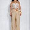Golden Hour Muse Pant Set - White/Sand - Palazzo Couture Online