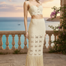 Golden Knit Bustier Top & Skirt Set - Palazzo Couture Online